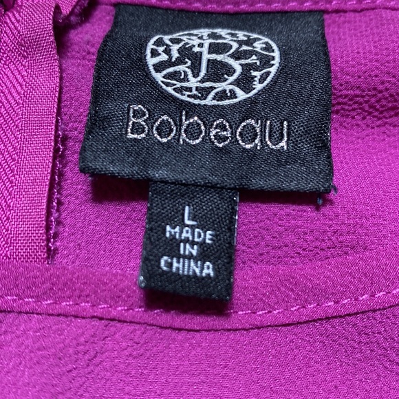 Bobeau Fuchsia Scoop Neck Short Sleeve Shirt L - Picture 6 of 9
